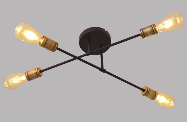 Prisadený luster CAMBRIDGE 4xE27/20W/230V čierna/zlatá