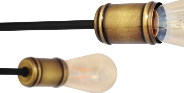 Prisadený luster CAMBRIDGE 6xE27/20W/230V čierna/zlatá
