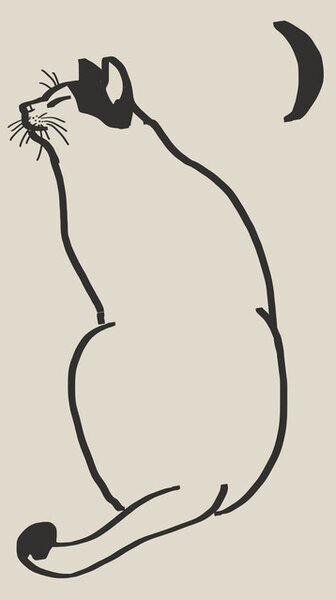 Ilustrácia Line Art Cat Drawing, Little Dean