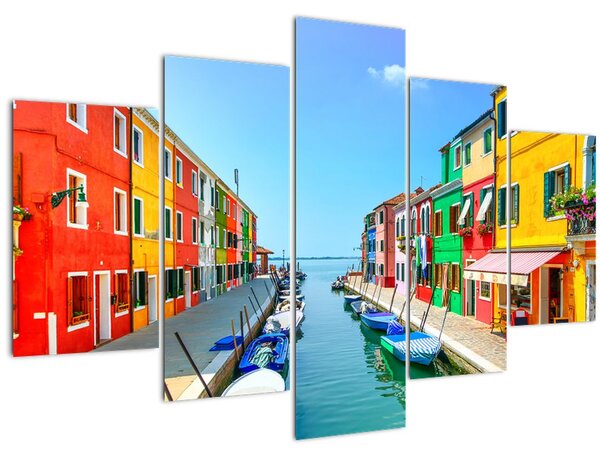 Obraz - Ostrov Burano, Benátky, Taliansko (150x105 cm)