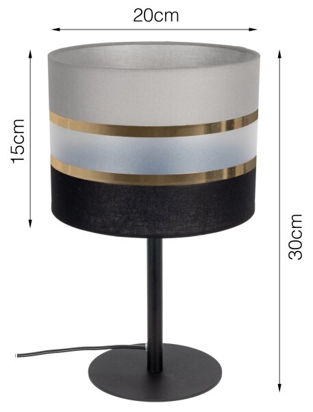 Stolná lampa CORAL 1xE27/60W/230V čierna/šedá
