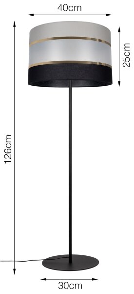 Stojacia lampa CORAL 1xE27/60W/230V čierna/šedá