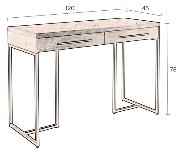 Konzolový stolík v dekore akácie v tmavo prírodnej farbe 45x120 cm Class – Dutchbone