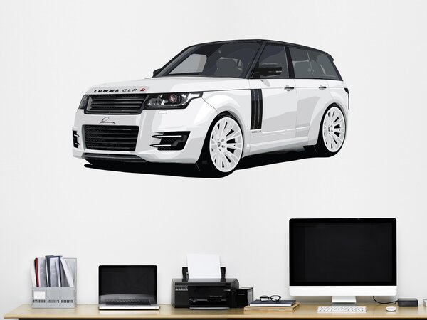 Nalepte.cz Range Rover textilní prelepiteľná nálepka na stenu 47 x 24 cm