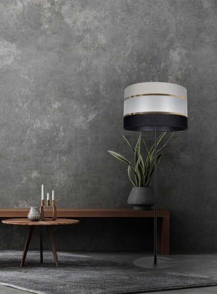 Stojacia lampa CORAL 1xE27/60W/230V čierna/šedá