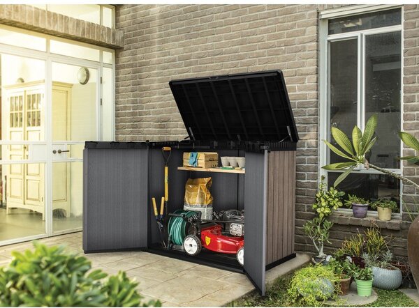 Hnedý plastový záhradný úložný box Deco – Keter