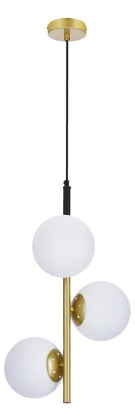 Luster na lanku DUO 3xE14/40W/230V zlatá/čierna