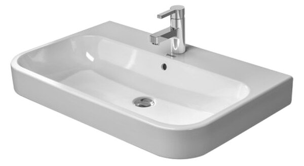 Duravit Happy D.2 - Brúsené umývadlo, 1 otvor pre armatúru prepichnutý, 800 x 505 mm, biele 2318800027