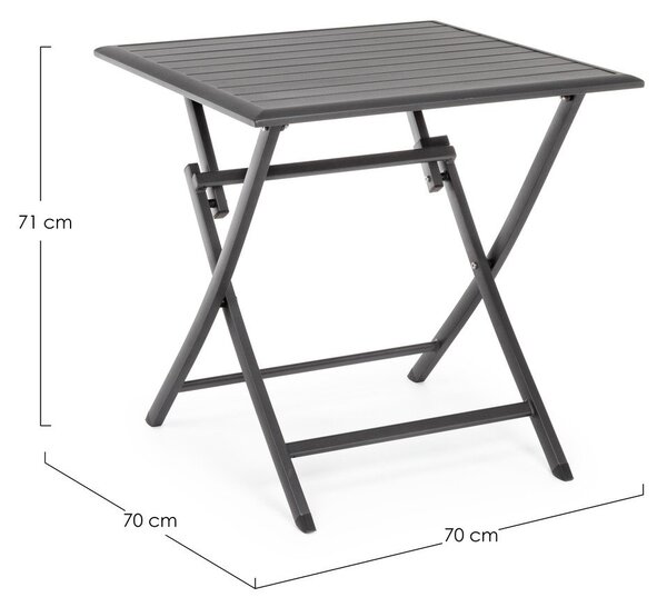 Hliníkový záhradný jedálenský stôl 70x70 cm Elin – Bizzotto