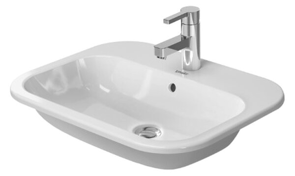Duravit Happy D.2 - Vstavané umývadlo, 3 otvory pre armatúru prepichnuté, 60 x 46 cm, biele 0483600030
