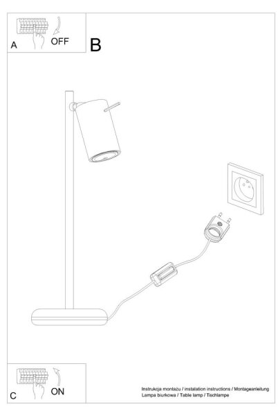 Sollux SL.1091 - Stolná lampa RING 1xGU10/10W/230V čierna