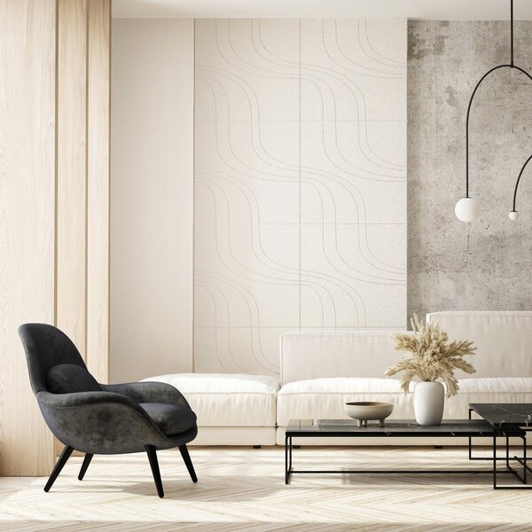 Látkové akustické panely v súprave 2 ks 60x60 cm Waves II – Styler