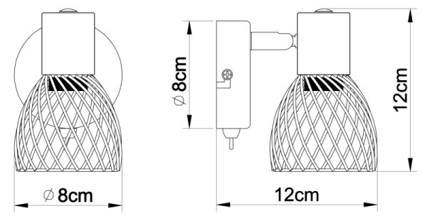Globo - Nástenné bodové svietidlo TEXAS 1xE14/40W/230V
