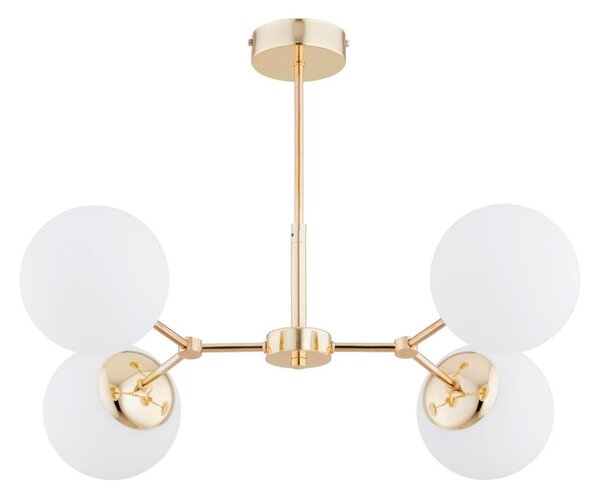 Luster na tyči FOTON 4xE14/40W/230V zlatá/biela