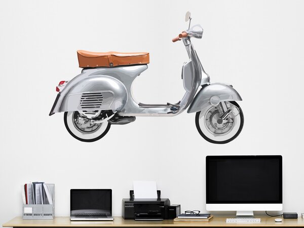 Nalepte.cz Skúter Vespa textilní prelepiteľná nálepka na stenu 47 x 32 cm