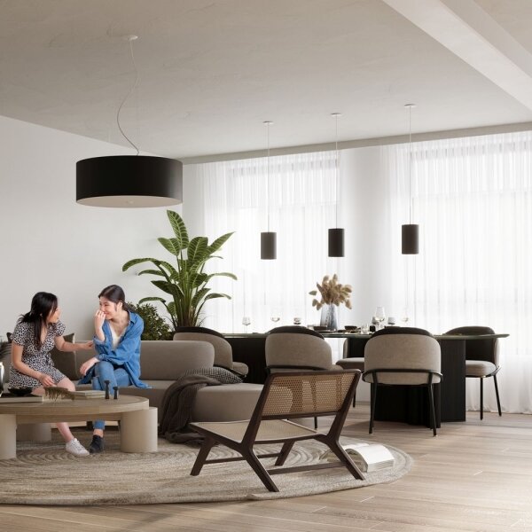 Sollux SL.0790 - Luster na lanku OTTO 6xE27/60W/230V pr. 70 cm čierna