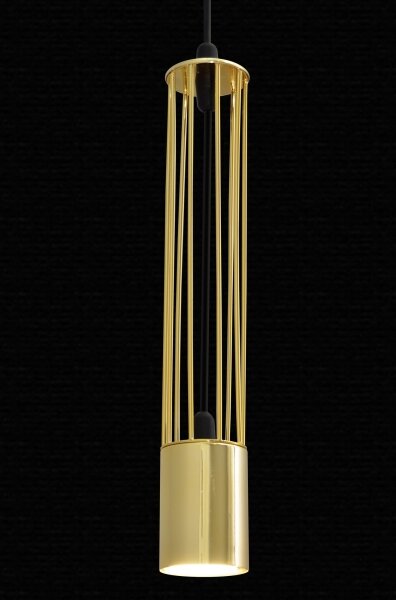 LED Luster na lanku BARS 2xGU10/4,8W/230V zlatá/čierna