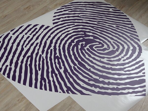 Nalepte.cz Odtlačok prsta srdca nálepka na stenu 40 x 36 cm