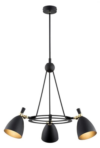 Argon 6149 - Luster na tyči CHARLOTTE 3xE27/15W/230V čierna/zlatá