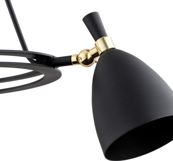 Argon 6149 - Luster na tyči CHARLOTTE 3xE27/15W/230V čierna/zlatá