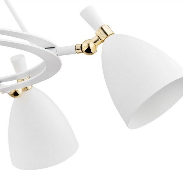 Argon 2117 - Luster na tyči CHARLOTTE 5xE27/15W/230V biela/zlatá