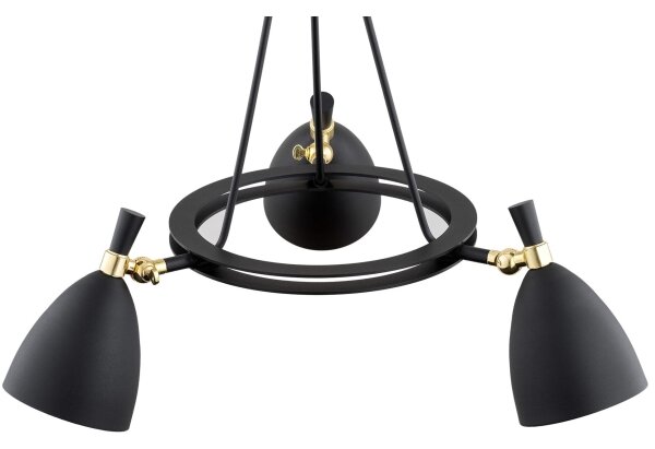 Argon 6149 - Luster na tyči CHARLOTTE 3xE27/15W/230V čierna/zlatá