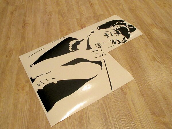Nalepte.cz Audrey Hepburn nálepka na stenu 34 x 50 cm
