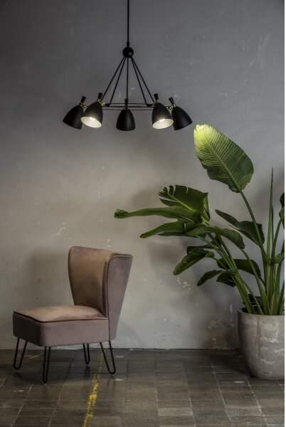 Argon 2117 - Luster na tyči CHARLOTTE 5xE27/15W/230V biela/zlatá