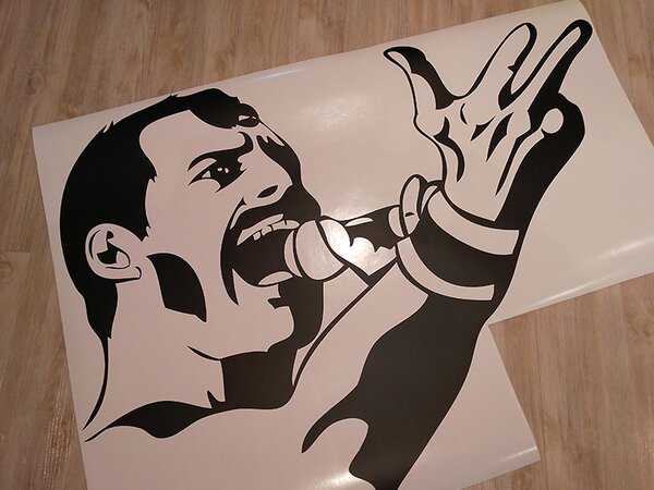 Nalepte.cz Freddy Mercury nálepka na stenu 30 x 23 cm