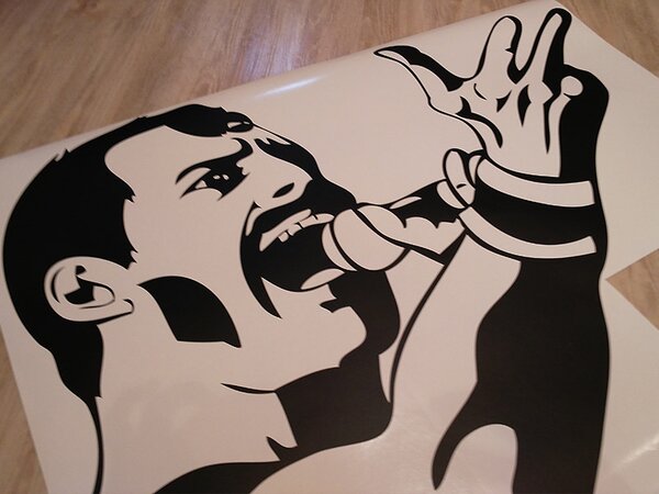 Nalepte.cz Freddy Mercury nálepka na stenu 30 x 23 cm