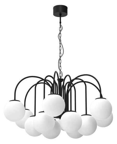 Luster na reťazi CAMBRIDGE 12xE14/60W/230V čierna