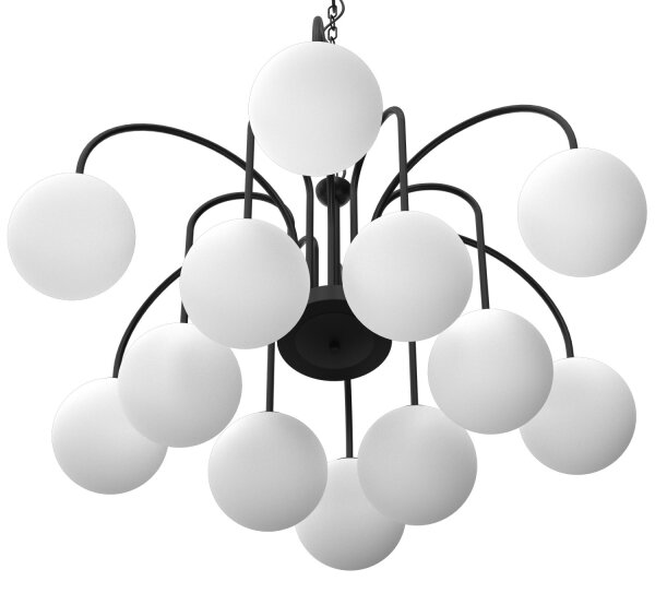 Luster na reťazi CAMBRIDGE 12xE14/60W/230V čierna