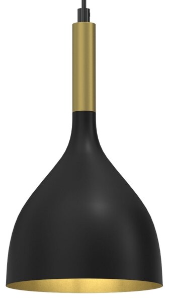 Luster na lanku NOAK 1xE27/15W/230V čierna/zlatá