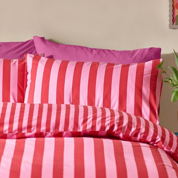 Červené/ružové obliečky na jednolôžko 135x200 cm Stripe Tease – Sassy B