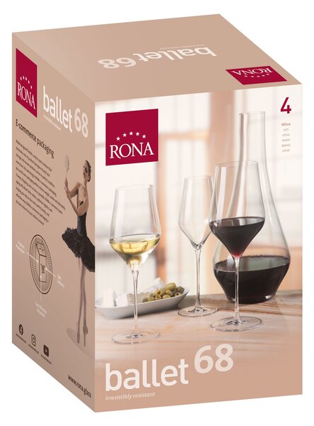 RONA 4x Pohár na víno BALLET 680ml