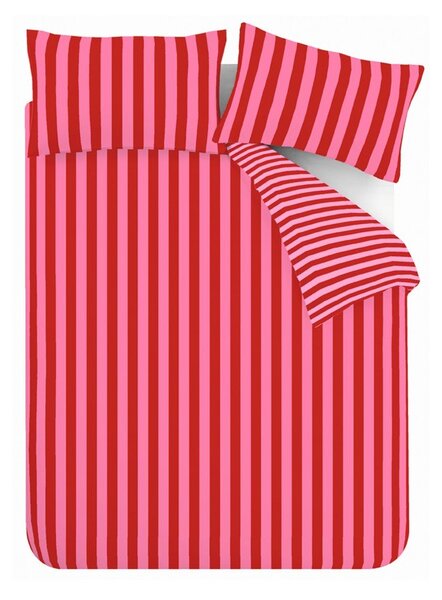 Červené/ružové obliečky na jednolôžko 135x200 cm Stripe Tease – Sassy B