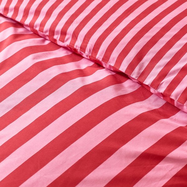 Červené/ružové obliečky na jednolôžko 135x200 cm Stripe Tease – Sassy B