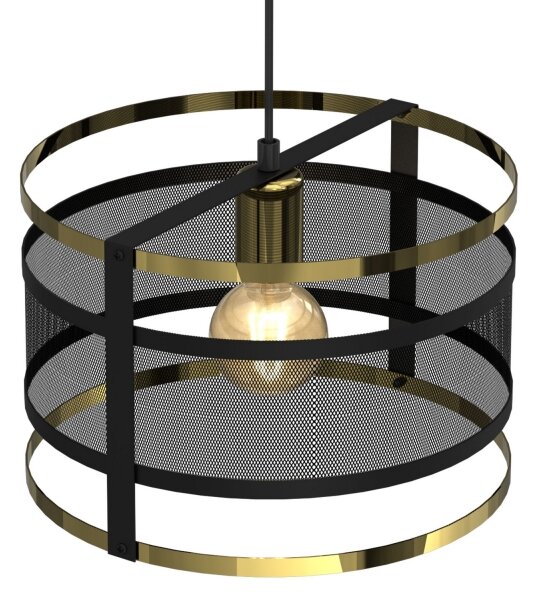 Luster na lanku RIM 1xE27/60W/230V čierna/zlatá