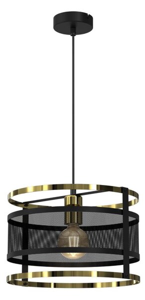 Luster na lanku RIM 1xE27/60W/230V čierna/zlatá