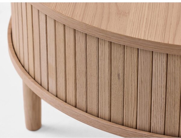 Okrúhly konferenčný stolík v dekore duba v svetlo prírodnej farbe ø 85 cm Meta – Unique Furniture