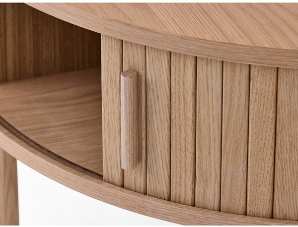 Okrúhly konferenčný stolík v dekore duba v svetlo prírodnej farbe ø 85 cm Meta – Unique Furniture