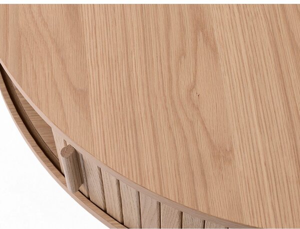 Okrúhly konferenčný stolík v dekore duba v svetlo prírodnej farbe ø 85 cm Meta – Unique Furniture