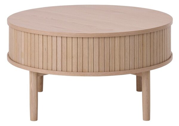 Okrúhly konferenčný stolík v dekore duba v svetlo prírodnej farbe ø 85 cm Meta – Unique Furniture