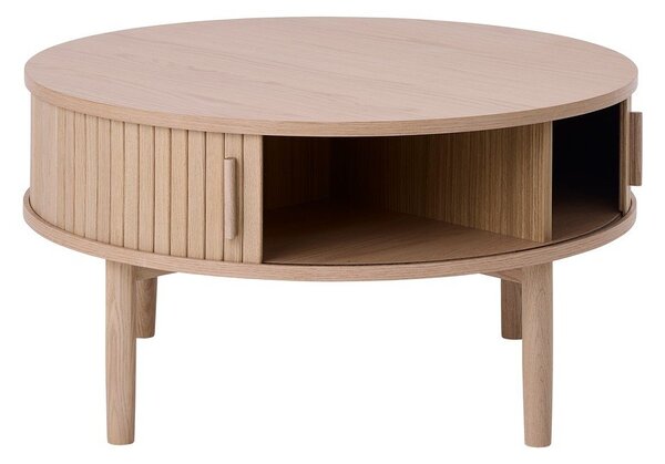 Okrúhly konferenčný stolík v dekore duba v svetlo prírodnej farbe ø 85 cm Meta – Unique Furniture