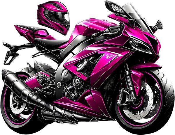 Nalepte.cz Ružová motorka textilní prelepiteľná nálepka na stenu arch 45 x 35 cm