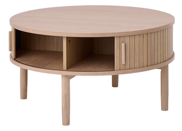 Okrúhly konferenčný stolík v dekore duba v svetlo prírodnej farbe ø 85 cm Meta – Unique Furniture
