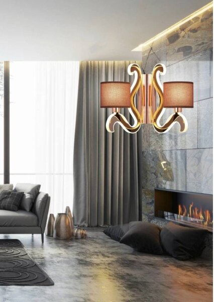 LED Nástenné svietidlo AMBROSIA 2xE14/40W/230V + LED/12,3W medená