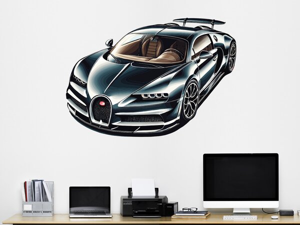 Nalepte.cz Buggati Veyron textilní prelepiteľná nálepka na stenu arch 45 x 31 cm