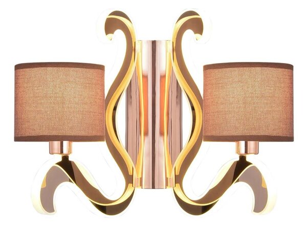 LED Nástenné svietidlo AMBROSIA 2xE14/40W/230V + LED/12,3W medená