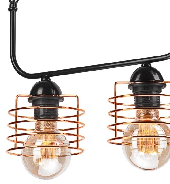 Luster na reťazi MORGAN 2xE27/60W/230V čierna/medená